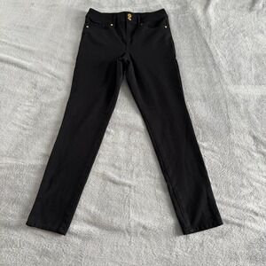 Anne Klein Jeans Black Pants Women's Size 8‎ Gold Button Detail